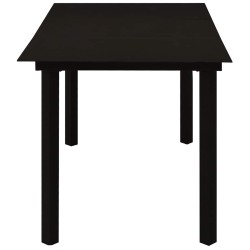 Ensemble à manger de jardin 7 pcs noir verre et acier 630031630031