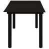 Ensemble à manger de jardin 7 pcs noir verre et acier 630031630031