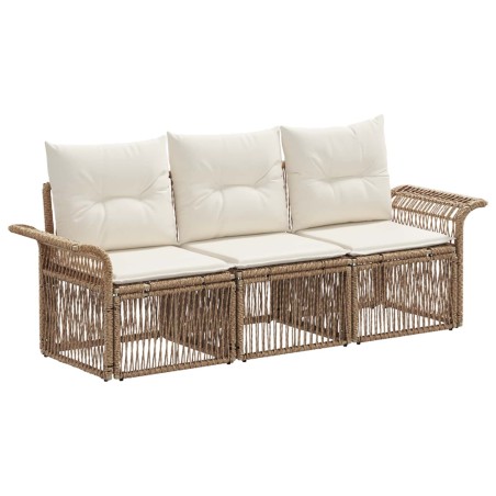 Ensemble de canapé de jardin 3 pcs Beige polyrotin 630033630033