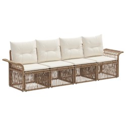 Ensemble de canapé de jardin 4 pcs Beige polyrotin 630036630036