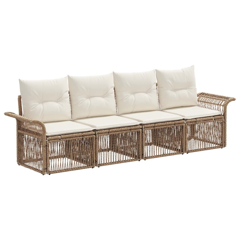 Ensemble de canapé de jardin 4 pcs Beige polyrotin 630036630036