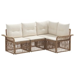 Ensemble de canapé de jardin 4 pcs Beige polyrotin 630037630037