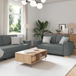 Ensemble de canapé 2 pcs avec coussins en tissu gris foncé 630042630042