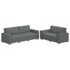 Ensemble de canapé 2 pcs avec coussins en tissu gris foncé 630042630042