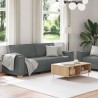 Ensemble de canapé 2 pcs avec coussins en tissu gris foncé 630042630042