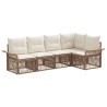 Ensemble de canapé de jardin 5 pcs Beige polyrotin 630048630048
