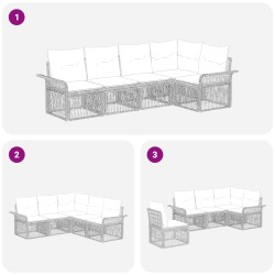 Ensemble de canapé de jardin 5 pcs Beige polyrotin 630048630048