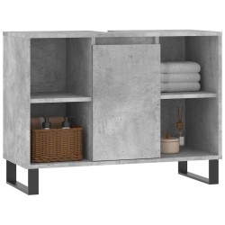 Armoire salle de bain gris béton 80x33x60cm bois d'ingénierie 630052630052