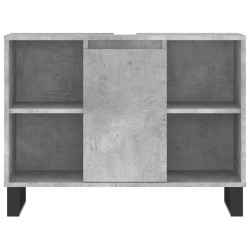Armoire salle de bain gris béton 80x33x60cm bois d'ingénierie 630052630052
