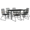 Ensemble à manger de jardin 7 pcs Noir Rotin PVC 630054630054