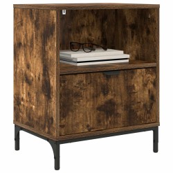 Cabinet de chevet avec tiroir 2 pcs Chêne fumé 49 x 36 x 61 cm 630058630058