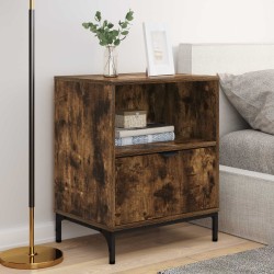 Cabinet de chevet avec tiroir 2 pcs Chêne fumé 49 x 36 x 61 cm 630058630058