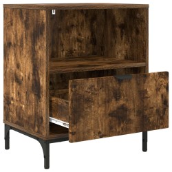 Cabinet de chevet avec tiroir 2 pcs Chêne fumé 49 x 36 x 61 cm 630058630058