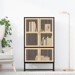 Buffet haut noir 70x35x125 cm bois d'ingénierie 630074630074