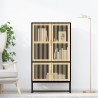 Buffet haut noir 70x35x125 cm bois d'ingénierie 630074630074