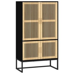 Buffet haut noir 70x35x125 cm bois d'ingénierie 630074630074