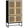 Buffet haut noir 70x35x125 cm bois d'ingénierie 630074630074