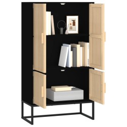 Buffet haut noir 70x35x125 cm bois d'ingénierie 630074630074
