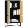 Buffet haut noir 70x35x125 cm bois d'ingénierie 630074630074