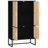 Buffet haut noir 70x35x125 cm bois d'ingénierie 630074630074