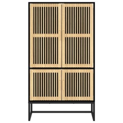Buffet haut noir 70x35x125 cm bois d'ingénierie 630074630074