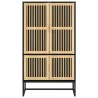 Buffet haut noir 70x35x125 cm bois d'ingénierie 630074630074