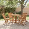 Ensemble à manger d'extérieur pliable 5 pcs Bois solide de teck 630079630079