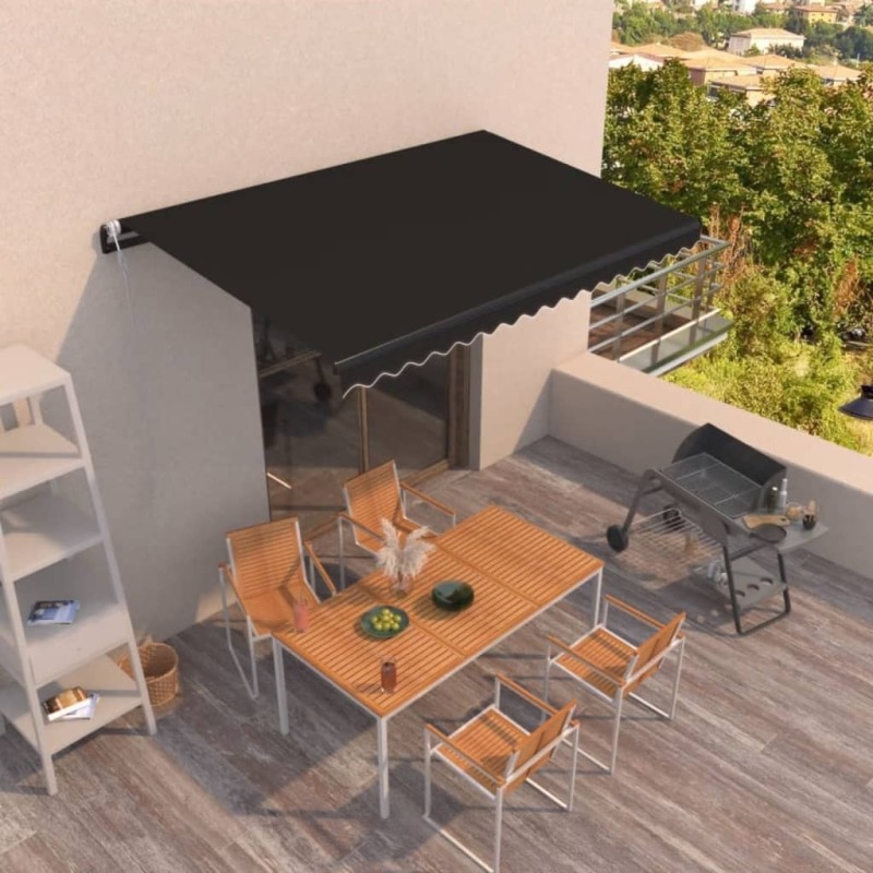 Auvent rétractable automatique 400x350 cm Anthracite 630084630084