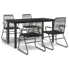 Ensemble à manger de jardin 5 pcs Noir Rotin PVC 630086630086