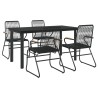 Ensemble à manger de jardin 5 pcs Noir Rotin PVC 630086630086