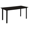 Ensemble à manger de jardin 5 pcs noir verre et acier 630087630087