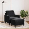 Fauteuil avec repose-pied Noir 60 cm Velours 630101630101