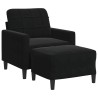 Fauteuil avec repose-pied Noir 60 cm Velours 630101630101