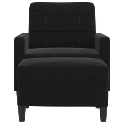 Fauteuil avec repose-pied Noir 60 cm Velours 630101630101