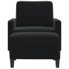 Fauteuil avec repose-pied Noir 60 cm Velours 630101630101