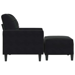Fauteuil avec repose-pied Noir 60 cm Velours 630101630101