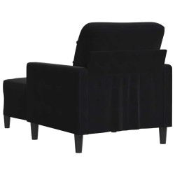 Fauteuil avec repose-pied Noir 60 cm Velours 630101630101