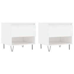 Tables basses 2 pcs blanc brillant 50x46x50cm bois d'ingénierie 630102630102