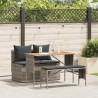 Ensemble de salle à manger de jardin 3 pcs avec coussins gris résine tressée 630106630106