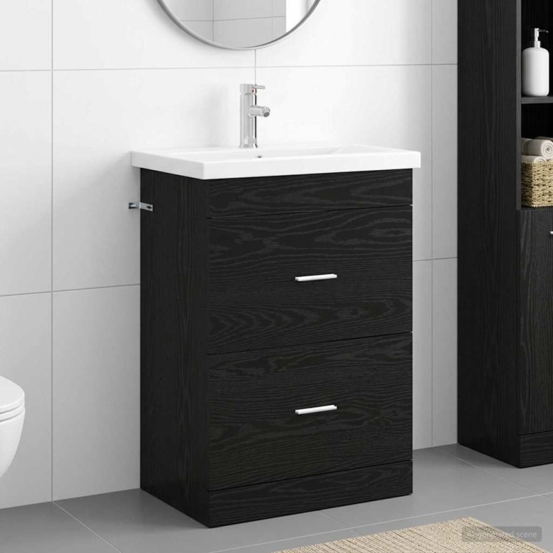 Ensemble de mobilier de salle de bain Chêne noir 630108630108