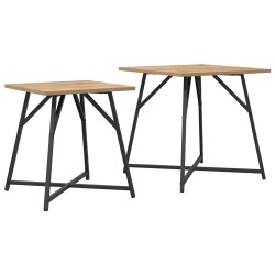 Ensemble de tables d'appoint 2 pc Chêne artisanal et noir 630110630110