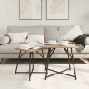 Ensemble de tables d'appoint 2 pc Chêne artisanal et noir 630110630110