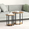 Ensemble de tables d'appoint avec étagère 2 pcs Marron 630111630111