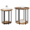 Ensemble de tables d'appoint avec étagère 2 pcs Marron 630111630111