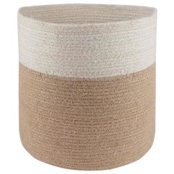 Ensemble de Pots à Plantes 2 pcs Naturel et Blanc Ø 28 x 28 cm 630112630112