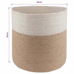 Ensemble de Pots à Plantes 2 pcs Naturel et Blanc Ø 28 x 28 cm 630112630112