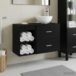 Ensemble de mobilier de salle de bain 2 pcs Chêne noir 630114630114