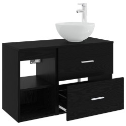 Ensemble de mobilier de salle de bain 2 pcs Chêne noir 630114630114