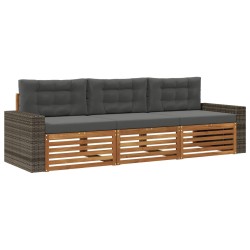 Ensemble de canapés d'extérieur 3 pcs Naturel et Anthracite 630117630117