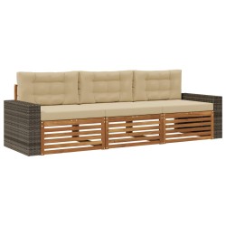 Ensemble de canapés d'extérieur 3 pcs Naturel et Beige 630118630118